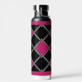 白黒ホットピンクエレガントダイヤモンドアルギル ウォーターボトル (左面)