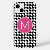 白黒ホットピンクパタ千鳥格子のーンモノグラム Case-Mate iPhoneケース (裏面)