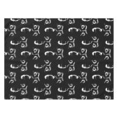 白黒ホラー顔 テーブルクロス (正面(横))