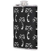 白黒ホラー顔 フラスク (左)