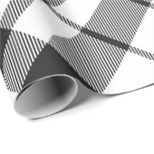 白黒ホリデイプレイドタータンチェッククリスマス ラッピングペーパー (ロールコーナー)