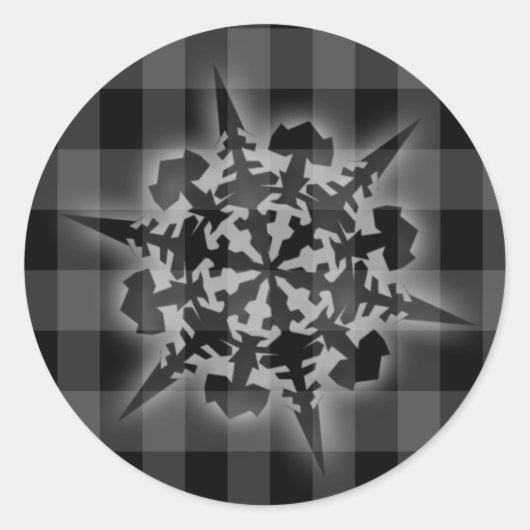 白黒ホリデークリスマスカード封筒用シール ラウンドシール (正面)