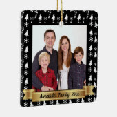 白黒ホリデーパターン写真 セラミックオーナメント (右)