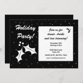 白黒ホリデーパーティー 招待状 (正面/裏面)