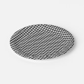 白黒ホリデー千鳥格子の紙プレート ペーパープレート (アングル)
