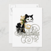 白黒ホリデー猫 シーズンポストカード (正面/裏面)