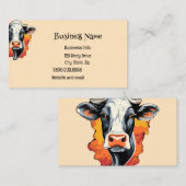 白黒ホルスタイン,カウファーム動物,グラフィックアート 名刺 (正面/裏面)