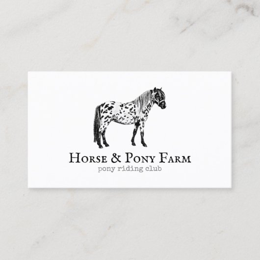 白黒ホースポニー 名刺 (正面)