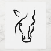 白黒ホース顔 ワインラベル (シングルラベル)