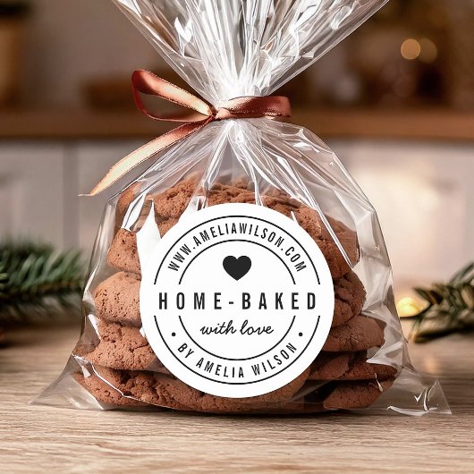 白黒ホームはっきりしたラヴ焼いたハート ラウンドシール