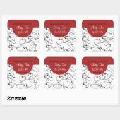 白黒ホームメイドさくらんぼジャムラベル スクエアシール (シート)