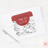 白黒ホームメイドさくらんぼジャムラベル スクエアシール (封筒)