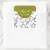 白黒ホームメイドオリーブ油ラベル スクエアシール (バッグ)