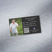 白黒ホーム修理写真QRコードハンドマン マグネット名刺 (インサイチュ)