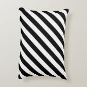 白黒ホー名門私立校風のズストライプレッドネームモノグラム アクセントクッション (裏面(縦))