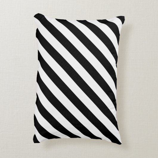 白黒ホー名門私立校風のズストライプレッドネームモノグラム アクセントクッション (裏面(縦))