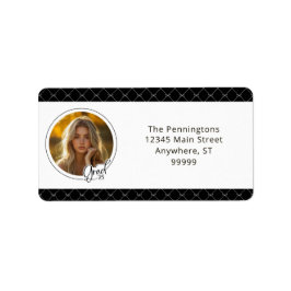 白黒ボウズ写真卒業 ラベル