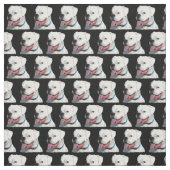白黒ボクサー犬クラフトコットン生地 ファブリック (見本)