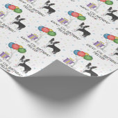 白黒ボストンテリアかわいい犬 – 誕生日 ラッピングペーパー (角)