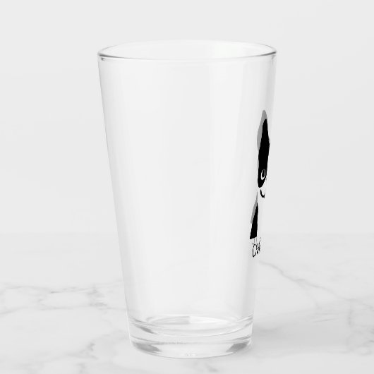 白黒ボストンテリアパーソナライズされた タンブラーグラス (右)