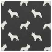 白黒ボストンテリア犬の生地- ファブリック (クローズアップ)
