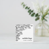 白黒ボタエレガントニックパインブランチ スクエア名刺 (スタンド正面)