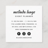 白黒ボタエレガントニックパインブランチ スクエア名刺 (裏面)