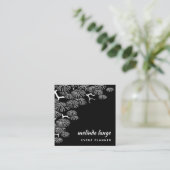 白黒ボタエレガントニックパインブランチ スクエア名刺 (スタンド正面)