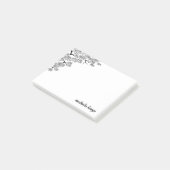 白黒ボタエレガントニックパインブランチ ポストイット (アングル)