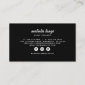 白黒ボタエレガントニックパインブランチ 名刺 (裏面)