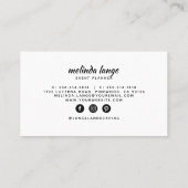 白黒ボタエレガントニックパインブランチ 名刺 (裏面)