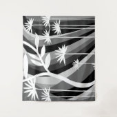 白黒ボタニカルイラストレーションタペストリー タペストリー (正面)