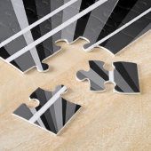 白黒ボタニカルイラストレーション ジグソーパズル (側面)