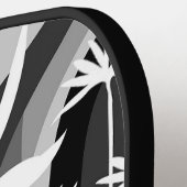 白黒ボタニカルイラストレーション ピックルボールラケット (左詳細)