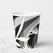 白黒ボタニカルイラストレーション 紙コップ (裏面)