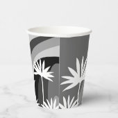 白黒ボタニカルイラストレーション 紙コップ (右)