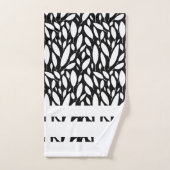 白黒ボタニカルタオルセット バスタオルセット (ハンドタオル)