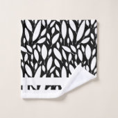 白黒ボタニカルタオルセット バスタオルセット (ウォッシュタオル)