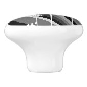 白黒ボタニカルデザイン セラミックノブ (側面)