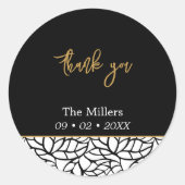 白黒ボタニカルファミリー名伊達ありがとう ラウンドシール (正面)