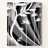 白黒ボタニカルプリント ノートブック (裏面)