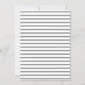 白黒ボタニカルラインスケッチ | ウェディング 招待状 (裏面)