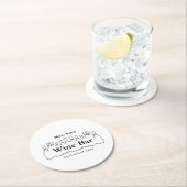 白黒ボトル、ワインバー/ワイナリー ラウンドペーパーコースター (インサイチュ)