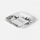 白黒ボホの結婚食器テンプレート ペーパープレート (傾斜あり)