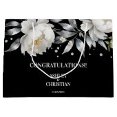 白黒ボホエレガントの結婚種 ラージペーパーバッグ (正面)