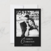 白黒ボホエレガント写真テンプレート サンキューカード (裏面)