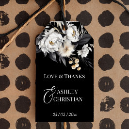 白黒ボホエレガント結婚式の引き出物 ギフトタグ