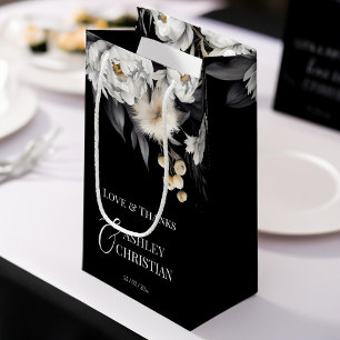 白黒ボホエレガント結婚式の引き出物 スモールペーパーバッグ