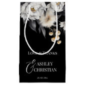 白黒ボホエレガント結婚式の引き出物 スモールペーパーバッグ (正面)