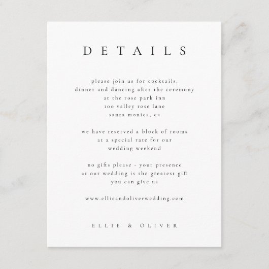 白黒ボホエレガント詳細結婚ズモダン エンクロージャーカード (正面)